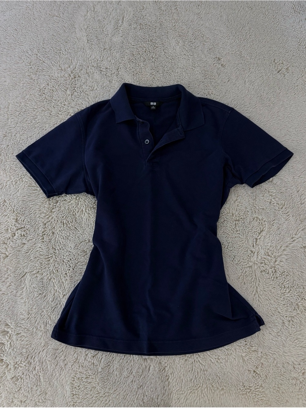 Uniqlo Women's Navy Short-Sleeve Polo